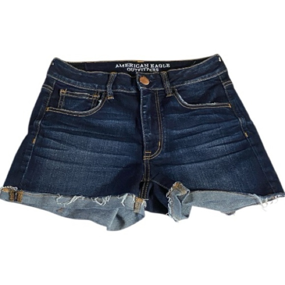 American Eagle Outfitters Hi-Rise Shortie Shorts, Denim, Cotton, Sz 6, Grunge​